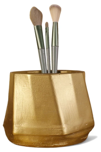 Evene Makyaj Organizeri Makyaj Fırçalığı Makyaj Organizer Düzenleyici Altın Renk Model 17 ürün görseli 1