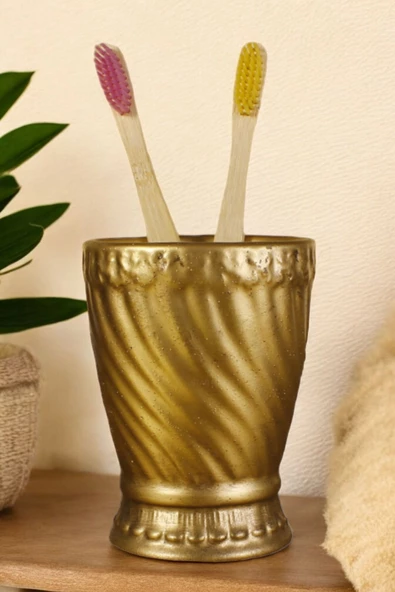 Star Master Diş Fırçası Kabı Diş Fırçalığı Fırçalık Altın Eskitme Renk Model 14 ürün görseli