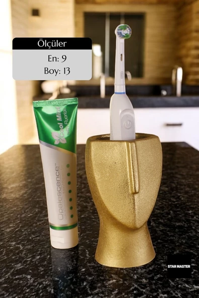 Star Master Diş Fırçası Kabı Diş Fırçalığı Fırçalık Altın Renk Model 23 - 2