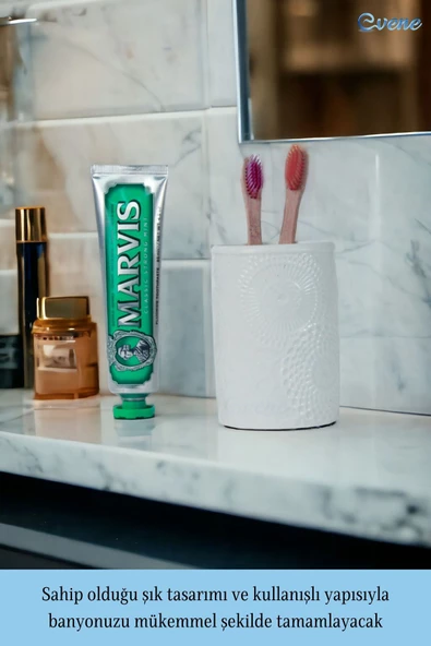 Evene Diş Fırçalığı Diş Fırçalık Diş Fırçası Standı Diş Fırçası Tutucu Beyaz Model 12 - Resim 3