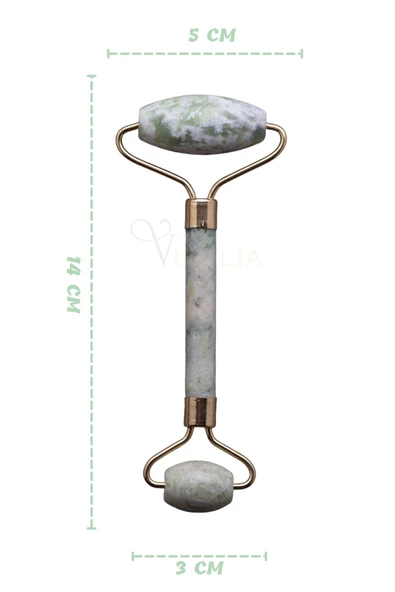 Viselia Yeşim Taşı Yüz Masaj Aleti Doğal Çift Taraflı Taş Jade Roller 3 Adet - 2