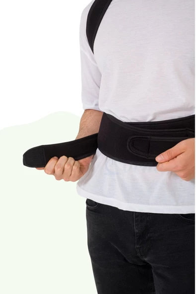 Evene Dik Duruş Korsesi Sırt Korsesi Manyetik Bel Korsesi Balenli Korse Medikal Korse Siyah Korse Model 2 - 6