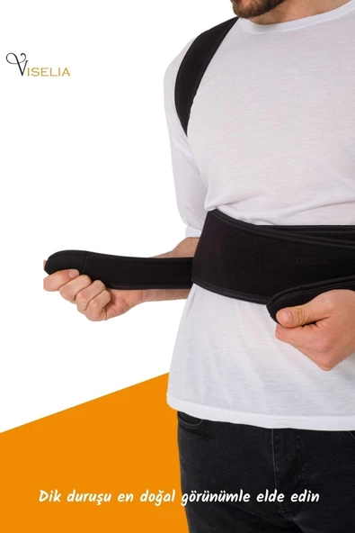 Viselia Dik Duruş Korsesi Çift Balenli Bel Sırt Korse - 4
