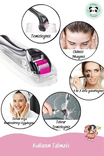 Pandogo Titanyum Iğneli Dermaroller Saç Çıkarma Tarağı Ince Uçlu 0,5 Mm - Resim 4