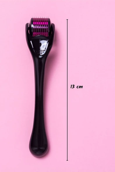 Viselia Dermaroller Cilt Saç Yüz Bakımı Saklama Kaplı 540 Iğneli 1.00 mm + Jade Roller Yüz Masaj Aleti Seti - 3