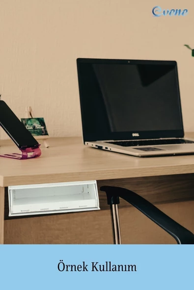 Evene Gizli Çekmece Organizer Masa Altı Saklama Kabı Beyaz Renk Model 6 - 3