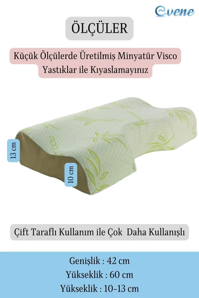 Evene Ortopedik Yastık Visco Yastık Bambu Yastık Boyun Destekli Ortopedik Yastık Boyun Fıtığı Model 3 - 3