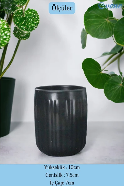 Evene Tezgah Üstü Kaşıklık Dekoratif Dik Kaşıklık Silindir Kaşıklık Siyah Renk Model 11 - Resim 2