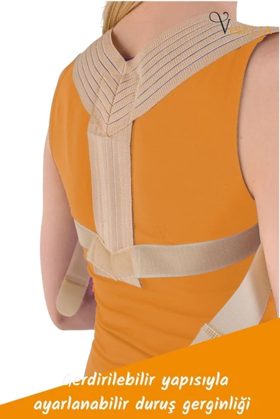 Viselia Dik Duruş Korsesi Omuz Misina Ipli Çelik Balen Bel Korsesi Kamburluk Önleyici Korse - 4