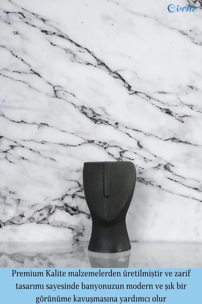 Evene Diş Fırçalığı Diş Fırçalık Diş Fırçası Standı Diş Fırçası Tutucu Siyah Model 23 - Resim 4