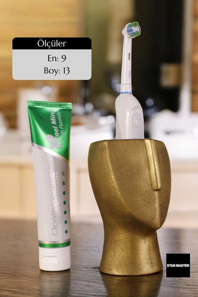 Star Master Diş Fırçası Kabı Diş Fırçalığı Fırçalık Altın Eskitme Renk Model 23 - 2