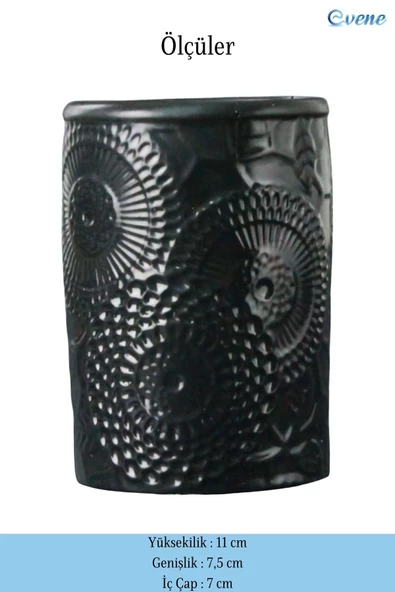 Evene Diş Fırçalığı Diş Fırçalık Diş Fırçası Standı Diş Fırçası Tutucu Siyah Model 12 - Resim 2