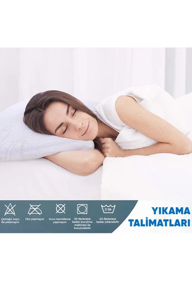 Evene Iç Yastık Kılıfı Fermuarlı 2 Adet Terletmeyen Serin Tutan Hava Alan Minder Kılıfı - 5