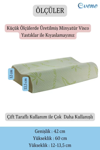 Evene Ortopedik Yastık Visco Yastık Bambu Yastık Boyun Destekli Ortopedik Yastık Terletmeyen Model 2 - 3