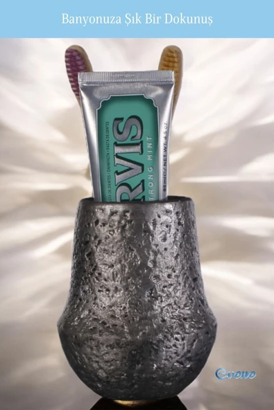 Evene Diş Fırçalığı Diş Fırçalık Diş Fırçası Standı Diş Fırçası Tutucu Gümüş Eskitme Renk Model 15 - Resim 5