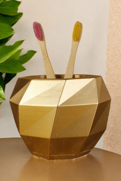 Star Master Diş Fırçası Kabı Diş Fırçalığı Fırçalık Altın Renk Model 20