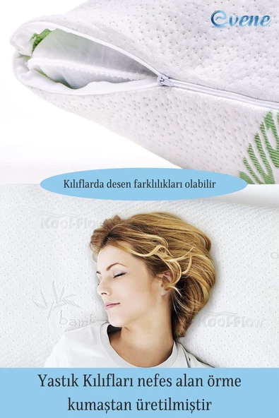 Evene Yastık Boncuk Elyaf Antibakteriyel Dolgu Yumuşak Uyku Yastığı Pamuklu Bambı Kılıf 1000 gr 1 Adet - 5