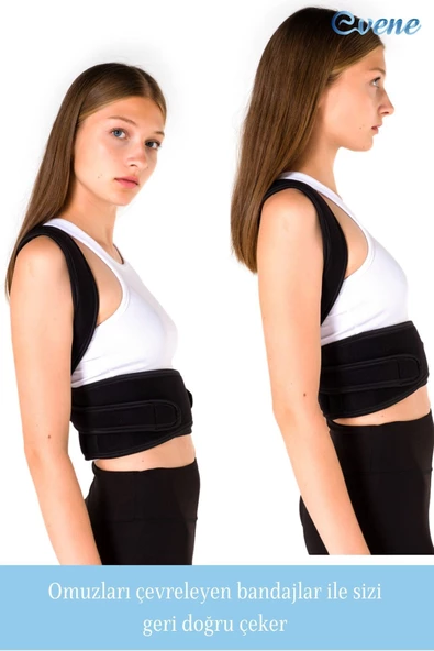 Evene Dik Duruş Korsesi Sırt Korsesi Dik Durmak İçin Korse Medikal Korse Çelik Korse Siyah Korse Model 3 - 5