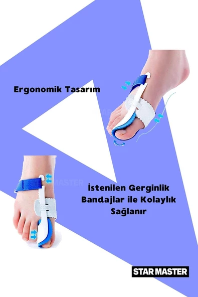Star Master Baş Parmak Düzeltici Aparat Ayak Parmak Kemik Düzeltici Ateli Bunyon - 2