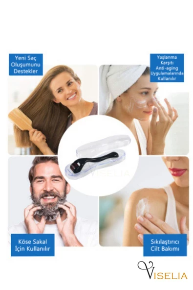 Viselia Saç Çıkarma Tarağı - Titanyum Iğneli Derma Roller Cilt Yenileme 0.5 Mm - Resim 6