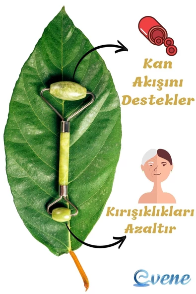 Evene Yüz Masaj Aleti Yüz Masaj Taşı Yeşim Taşı Face Roller Yüz Sıkılaştırıcı 3 Adet - 5