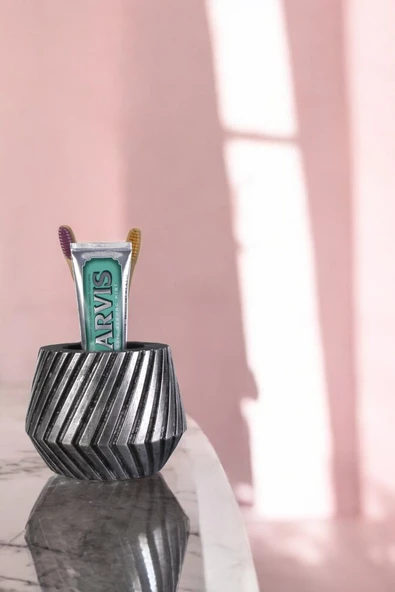 Evene Diş Fırçalığı Diş Fırçalık Diş Fırçası Standı Diş Fırçası Tutucu Gümüş Eskitme Renk Model 21 ürün görseli