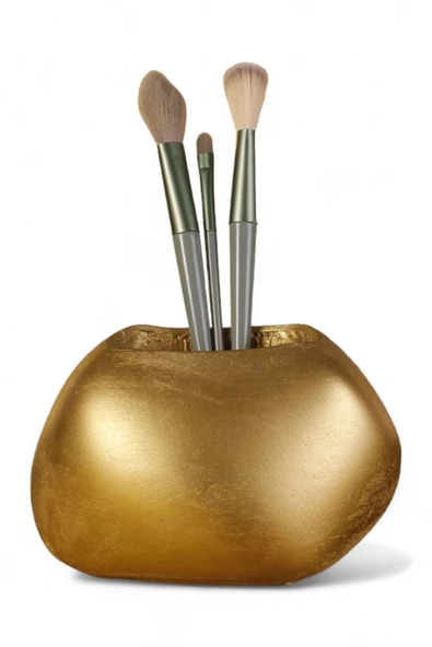 Evene Makyaj Organizeri Makyaj Fırçalığı Makyaj Organizer Düzenleyici Altın Renk Model 22 ürün görseli 1