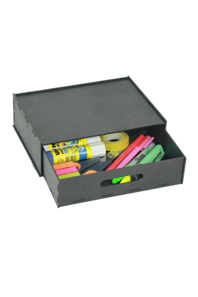 StarLightning Gizli Çekmece Organizer Masa Altı Saklama Kabı Siyah Renk Model 1 ürün görseli 1