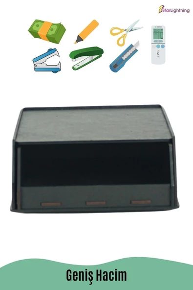 StarLightning Gizli Çekmece Organizer Masa Altı Saklama Kabı Siyah Renk Model 6 - Resim 3