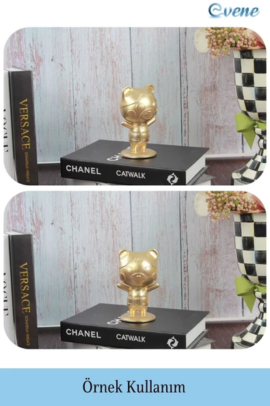 Evene Dekoratif Küçük Ayı Biblo Heykel El Yapımı Hediyelik Süs Eşyası Sevimli Model Tasarım Ürünü - Resim 2