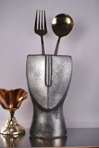 METAFOX Tezgah Kaşıklık Modern Tezgah Üstü Kaşıklık Dekoratif Dik Kaşıklık Gümüş Eskitme Renk Model 23 ürün görseli 1