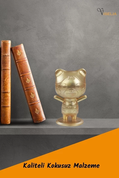 Viselia Dekoratif Küçük Ayı Biblo Heykel El Yapımı Hediyelik Süs Eşyası Sevimli Model Tasarım Ürünü - Resim 5