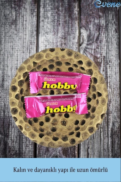 Evene Şekerlik Altın Eskitme Renk Sunumluk Drajelik Dekoratif Tabak Baloncuklu Model - Resim 4