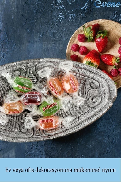 Evene Şekerlik Gümüş Eskitme Renk Sunumluk Drajelik Dekoratif Tabak Model 7 - Resim 5