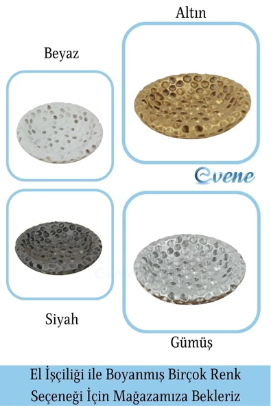 Evene Şekerlik Gümüş Renk Sunumluk Drajelik Dekoratif Tabak Altıgen Model - Resim 7