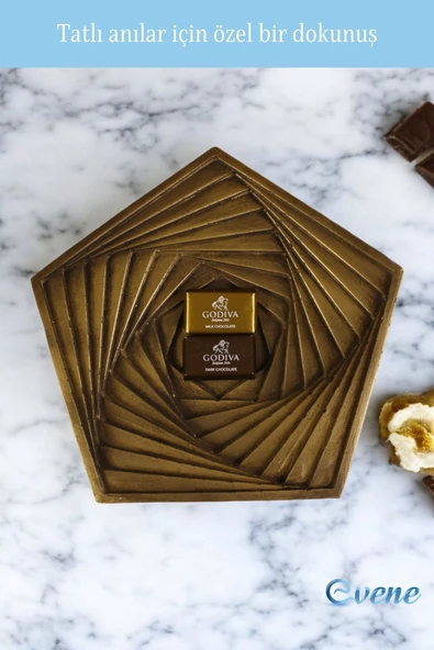 Evene Şekerlik Sunumluk Drajelik Dekoratif Tabak Altın Eskitme Renk Model 9 - Resim 4