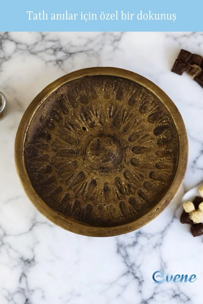 Evene Şekerlik Altın Eskitme Renk Sunumluk Drajelik Dekoratif Tabak Model 6 - Resim 4