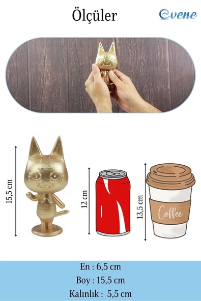 Evene Biblo Dekoratif Obje Heykel Biblo Dekoratif Süs Eşyası Model 26 Kedi Biblo - Resim 3