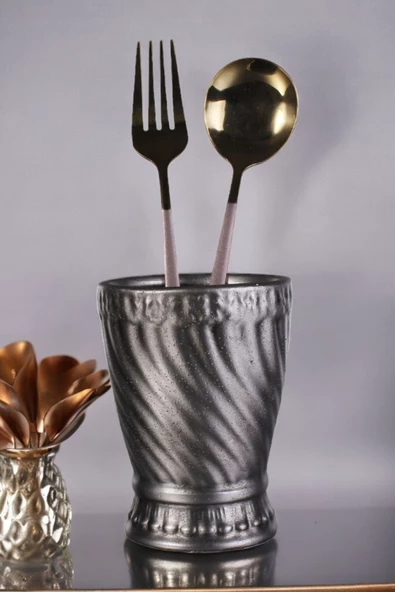 METAFOX Tezgah Kaşıklık Modern Tezgah Üstü Kaşıklık Dekoratif Dik Kaşıklık Gümüş Eskitme Renk Model 14 ürün görseli 1