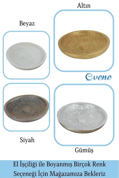 Evene Şekerlik Siyah Renk Sunumluk Drajelik Dekoratif Tabak Model 6 - Resim 6