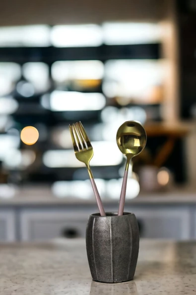 METAFOX Tezgah Kaşıklık Modern Tezgah Üstü Kaşıklık Dekoratif Dik Kaşıklık Gümüş Eskitme Renk Model 13 ürün görseli 1