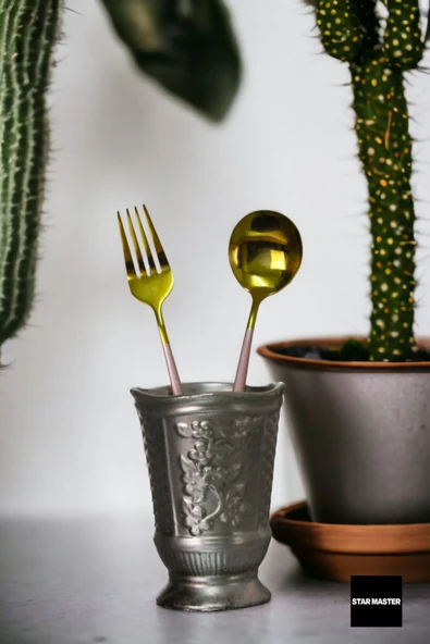 METAFOX Tezgah Kaşıklık Modern Tezgah Üstü Kaşıklık Dekoratif Dik Kaşıklık Gümüş Eskitme Renk Model 9 - Resim 2