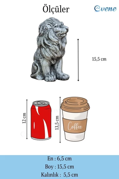 Evene Biblo Dekoratif Obje Heykel Biblo Aslan Biblo Dekoratif Süs Eşyası Gümüş Eskitme Renkmodel 2 - 3