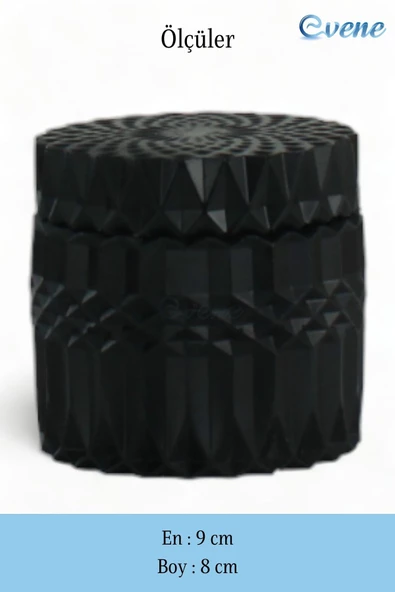 Evene Kapaklı Şekerlik Drajelik Şekerlik Siyah Renk Model 13 - Resim 2