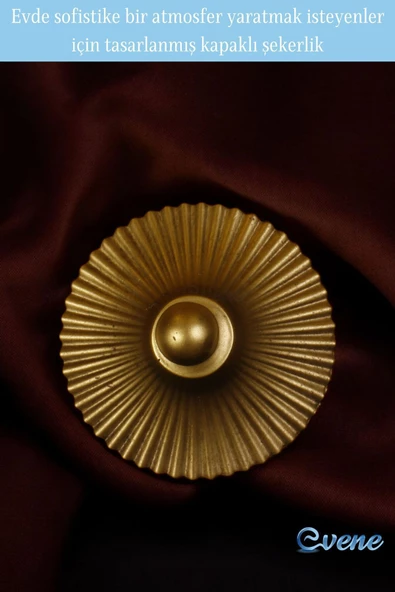 Evene Kapaklı Şekerlik Drajelik Şekerlik Altın Eskitme Renk Model 15 - Resim 4