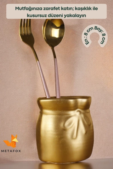 METAFOX Tezgah Kaşıklık Modern Tezgah Üstü Kaşıklık Dekoratif Dik Kaşıklık Altın Renk Model 8 - Resim 2