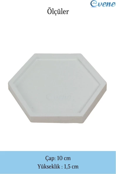 Evene Şekerlik Beyaz Renk Sunumluk Drajelik Dekoratif Tabak Altıgen Model - Resim 2