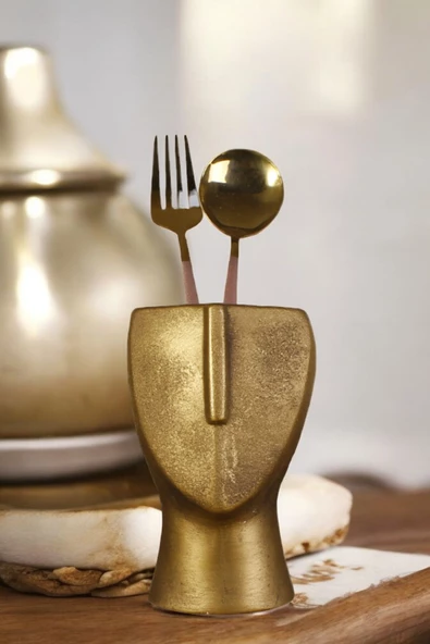 METAFOX Tezgah Kaşıklık Modern Tezgah Üstü Kaşıklık Dekoratif Dik Kaşıklık Altın Eskitme Renk Model 23 ürün görseli 1