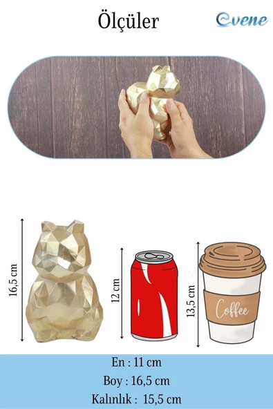 Evene Dekoratif Sincap Biblo Heykel El Yapımı Sevimli Hediyelik Süs Eşyası Poly Model Tasarım Ürünü - Resim 3