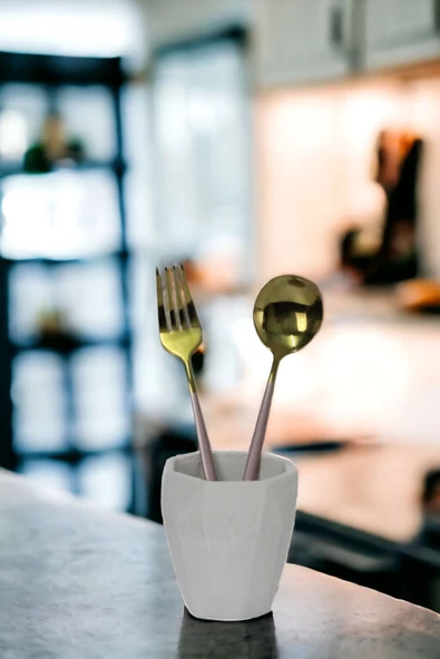 METAFOX Tezgah Kaşıklık Modern Tezgah Üstü Kaşıklık Dekoratif Dik Kaşıklık Beyaz Renk Model 2 ürün görseli 1